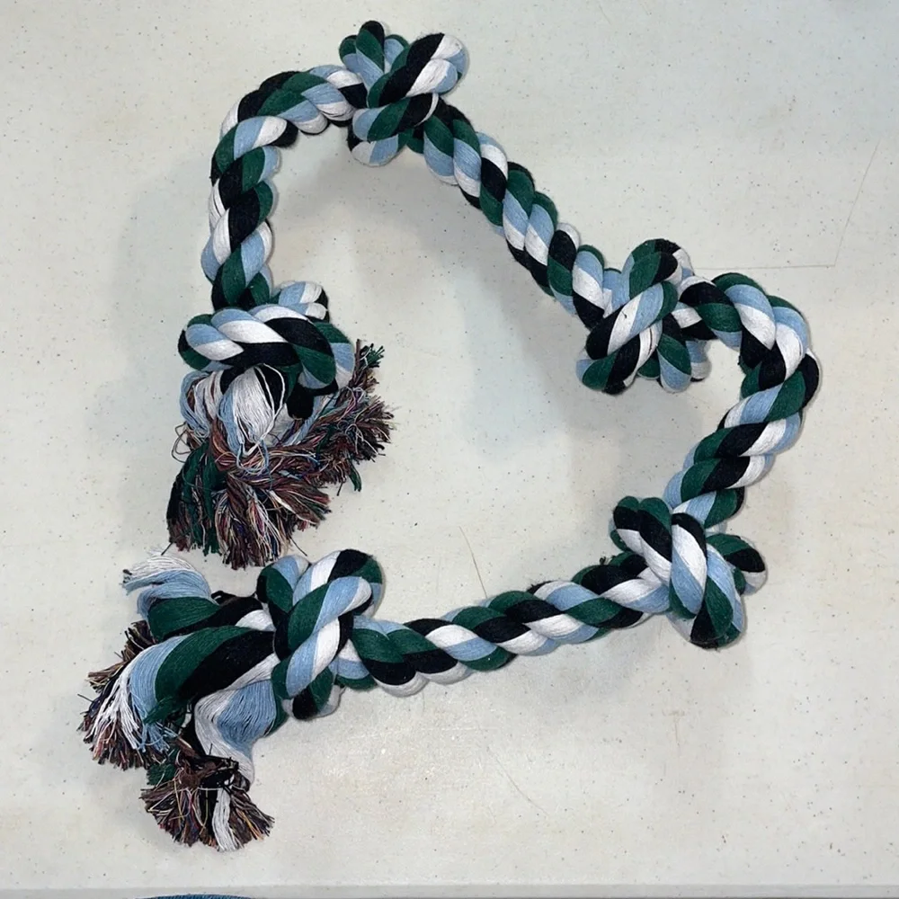 🎉HP🎉NWOT Large Dog 5 Knot Rope Toy Blue & Green